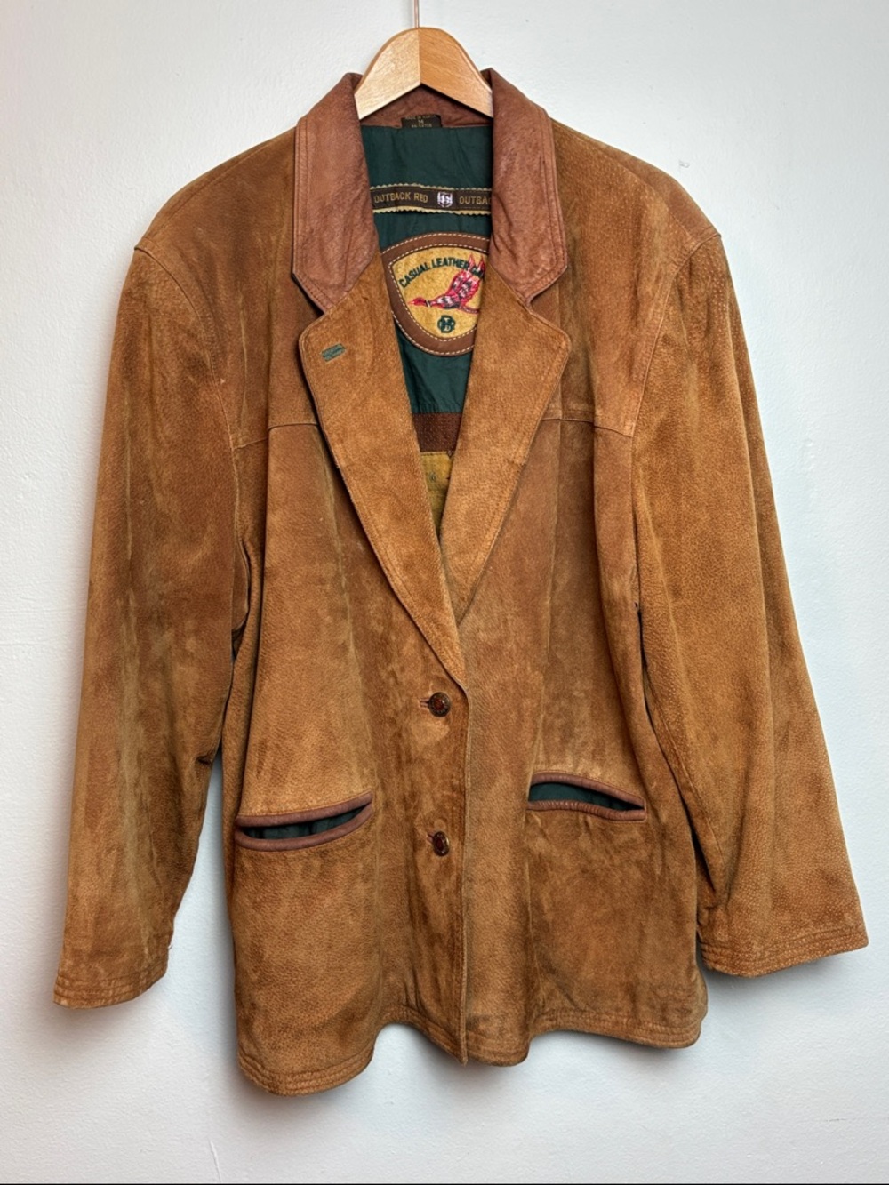 VTG‎ Outback Red Casual Leather Games Men's Medium Brown Suede Jacket